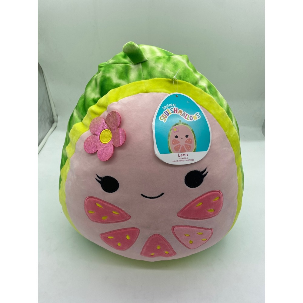 Squishmallows Lena the Guava 16 Inch Fruit Plush Kellytoy Pink Green‎ 2022 NEW